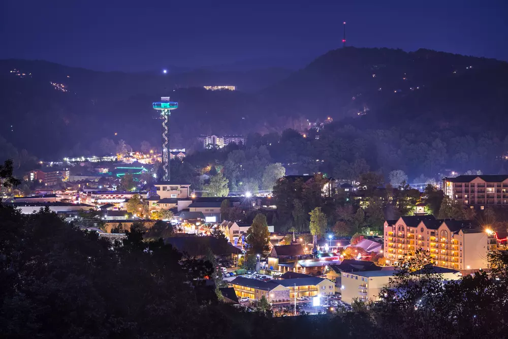Gatlinburg city view at night