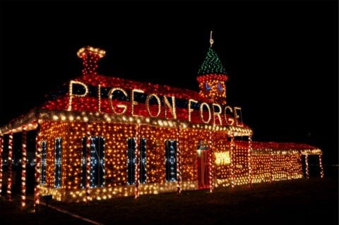 Sparkling Christmas lights in Pigeon Forge.